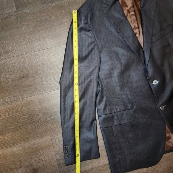 JACK VICTOR Mens Sport Coat Blazer 42R Gray Wool Striped Two-Button Notch Canada - Picture 7 of 16